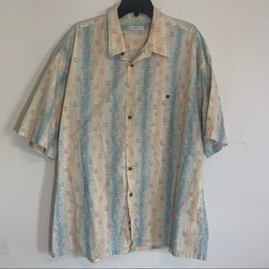 Campia Moda Swirl Print S/S Hawaiian Shirt // XXL